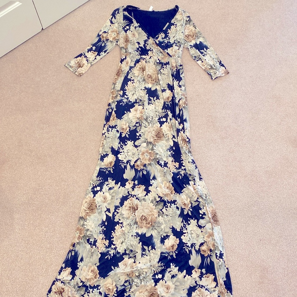 NWOT Pink Blush Long Flower Dress